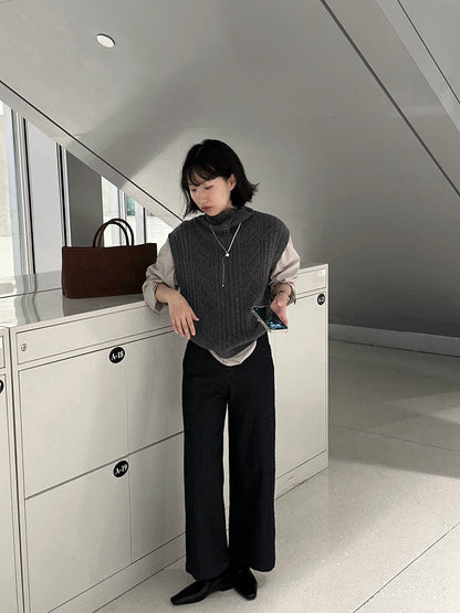 【cim6121】實拍超顯瘦顯腿直彈性九分黑色牛仔褲251030