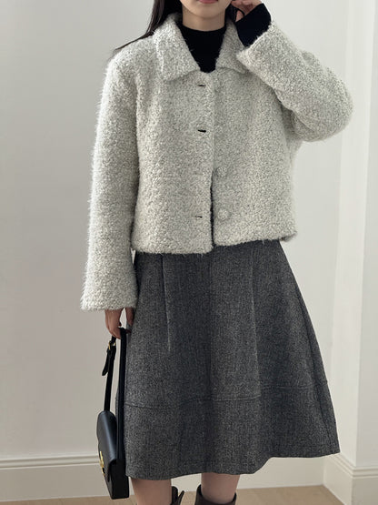 【Y8722】實拍高質感白鴨絨羊毛小香羊羔毛外套（白鴨絨90%)251106