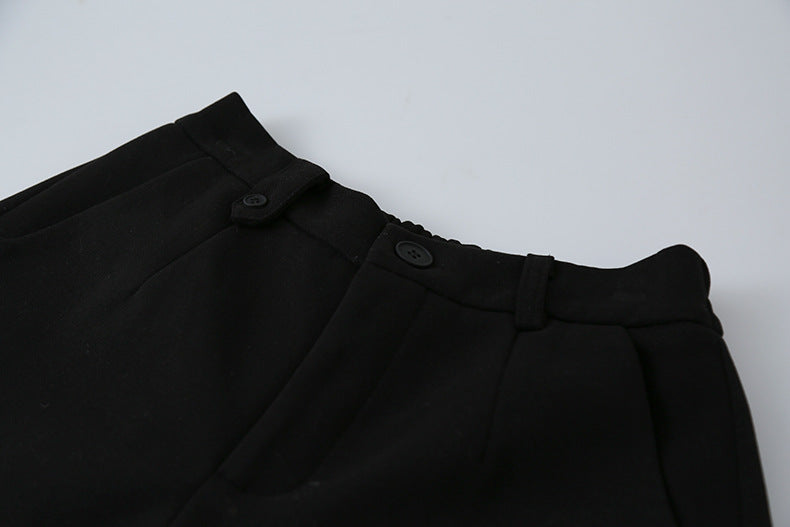 【LD11044】實拍厚款毛呢西裝短褲後鬆緊腰251202