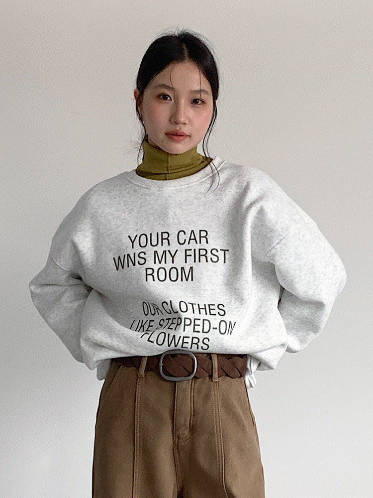 【LD11021】實拍加絨加厚印花寬鬆情侶裝衞衣251110