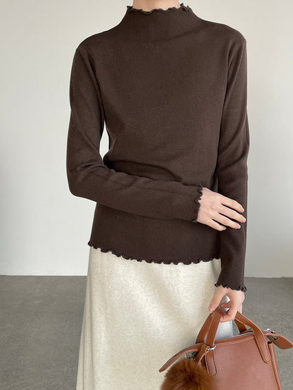 【cimYL223】實拍氣質安迪絨木耳邊針織衫251201