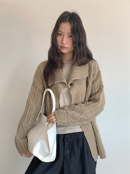 【LD3301】實拍韓系簡約高腰毛呢闊腿七分褲251103