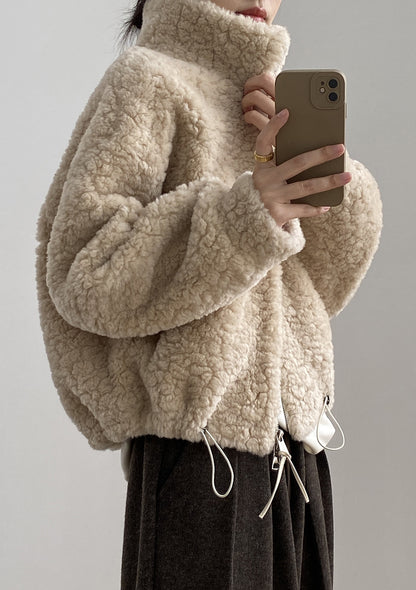 【YH8567】實拍冬天保暖厚款立领羊羔毛外套251113