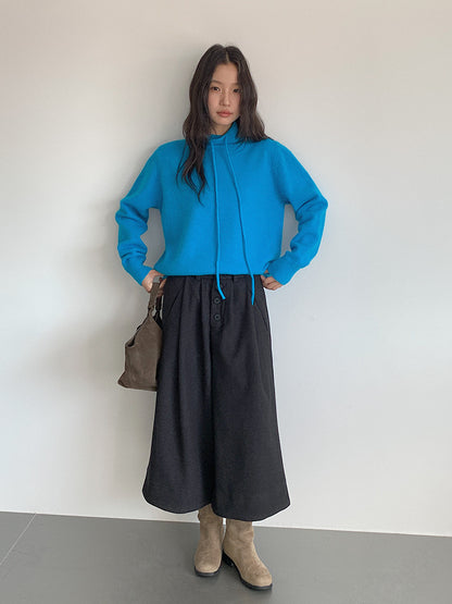 【LD3294】實拍慵懶復古立領羊駝絨針織衫251103