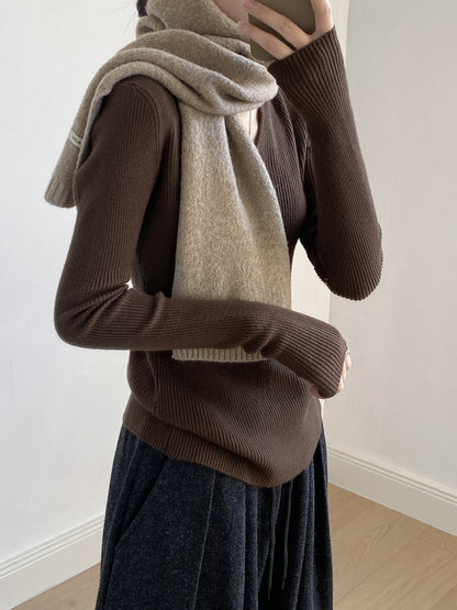 【YP313】實拍冬季氣質簡約v領針織衫251113