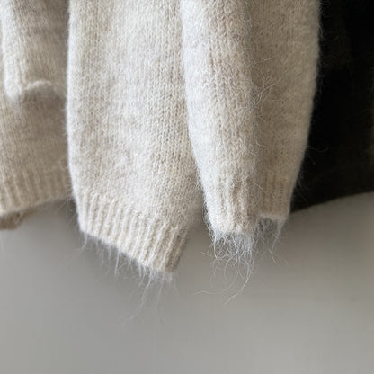 【Y25805】 實拍溫柔軟糯V領毛衣+針織披肩(含羊毛3％）251023