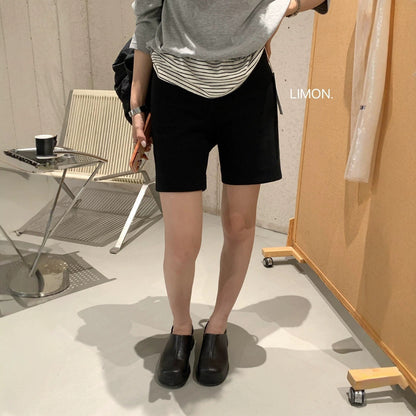 【L11126】檸檬2026早秋韓系簡約歐美風鬆緊彈性五分褲260728