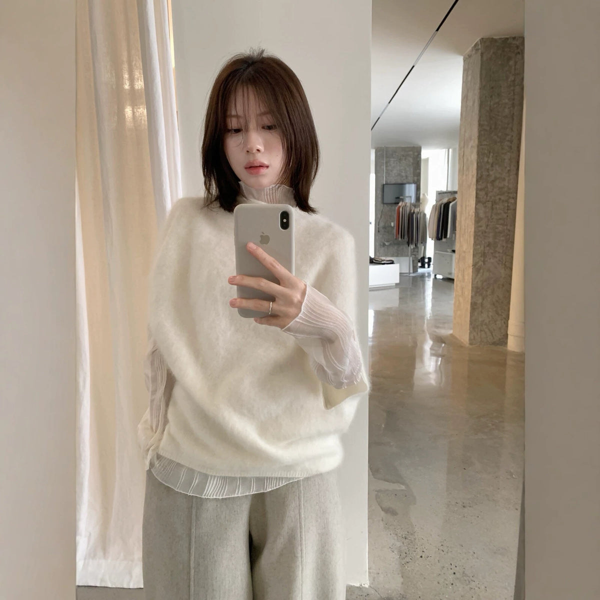 【LS61257】IMISS 仙氣十足內搭雪紡網紗上衣260921