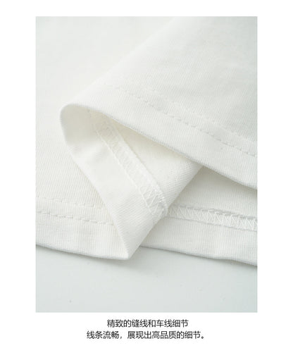【H5365】實拍夏天韓版墨鏡小狗寬鬆長版棉質T恤250708