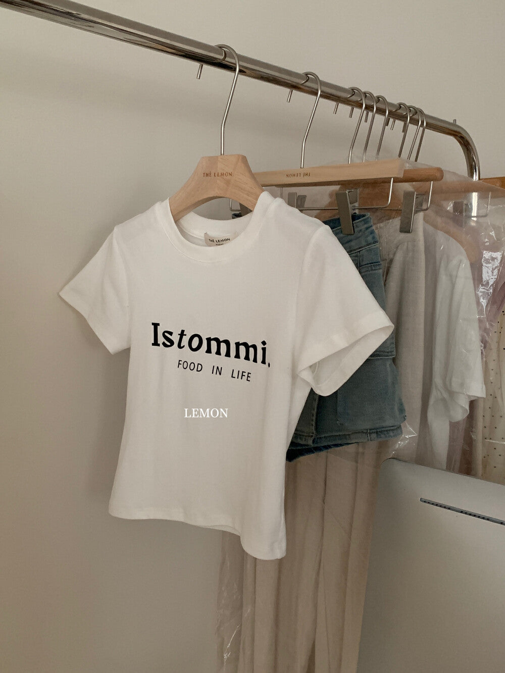 【L6510】實拍檸檬夏季美式棉質字母短袖T恤240503