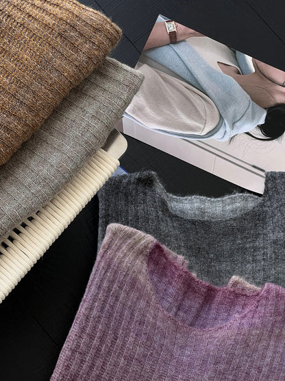 【cim0679】實拍韓國彩虹漸變長袖針織衫（羊毛11%)251114