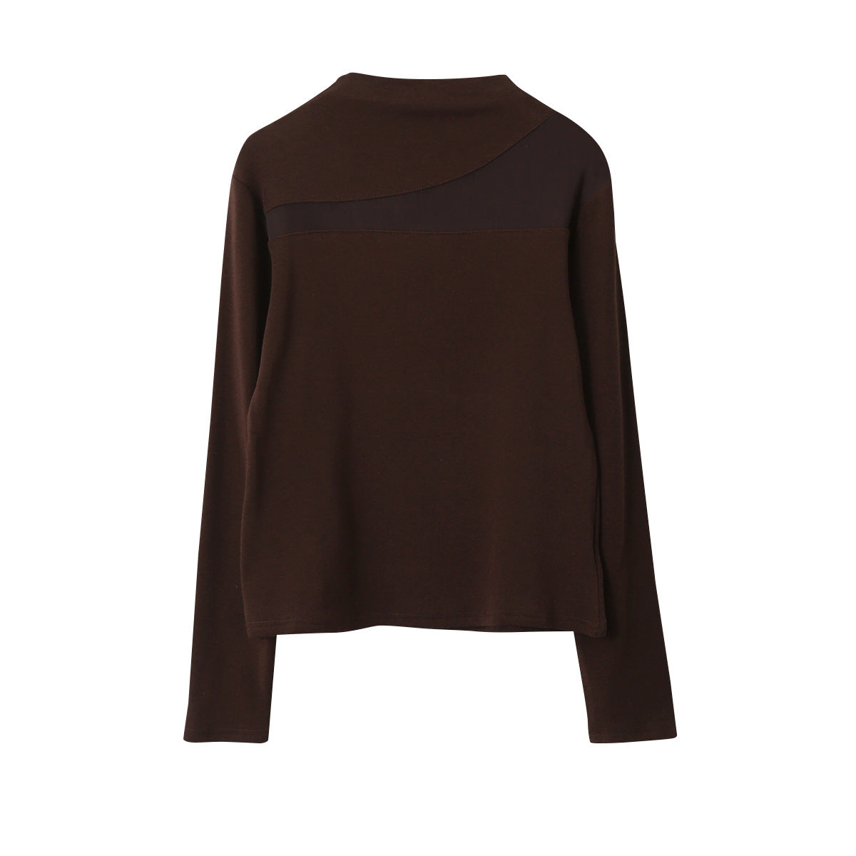 【LD11024】實拍氣質網紗拼接加絨半高領長袖T恤251124