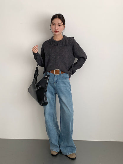 【LD11010】實拍S~XL復古加絨加厚高腰直筒牛仔褲251110