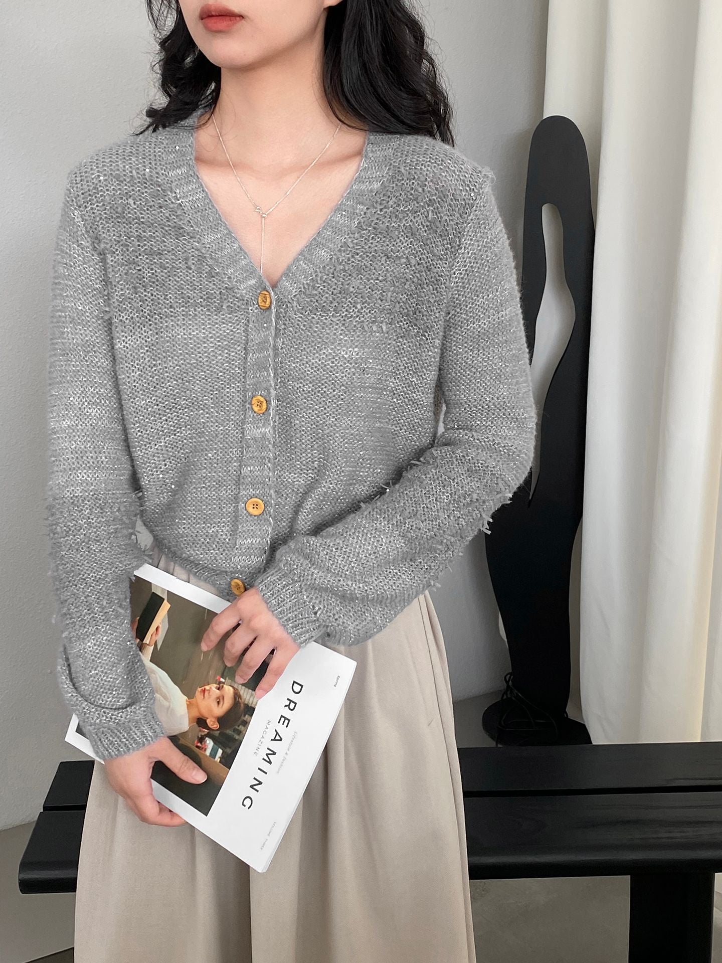 【cimz80905】實拍早春法式溫柔☁️軟糯親膚薄款針織小外套260311