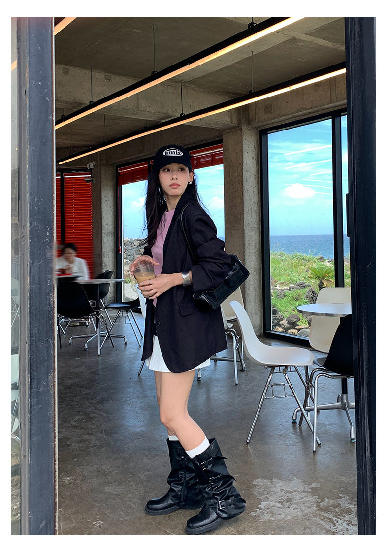 【H5385】實拍韓版秋季顯瘦休閒西裝外套250902