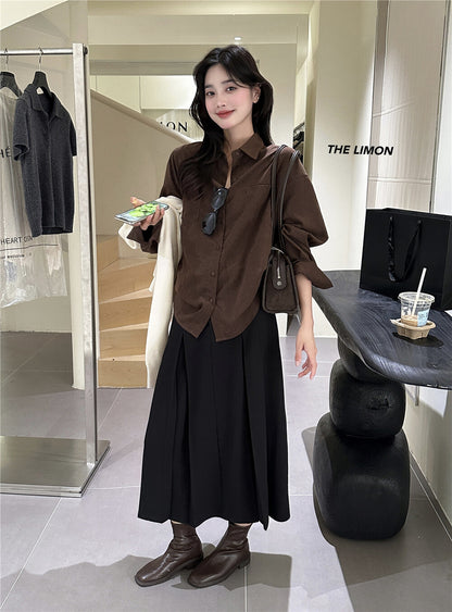 【L1130】實拍檸檬休閒顯瘦空氣棉A字裙251117