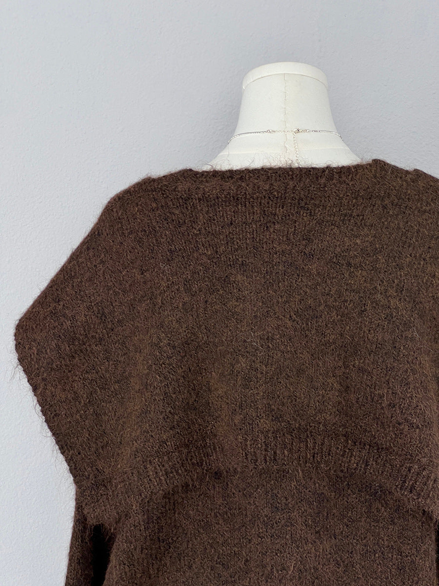 【cim8802】實拍纯色溫柔針織毛衣+針織披肩(羊毛8）251114