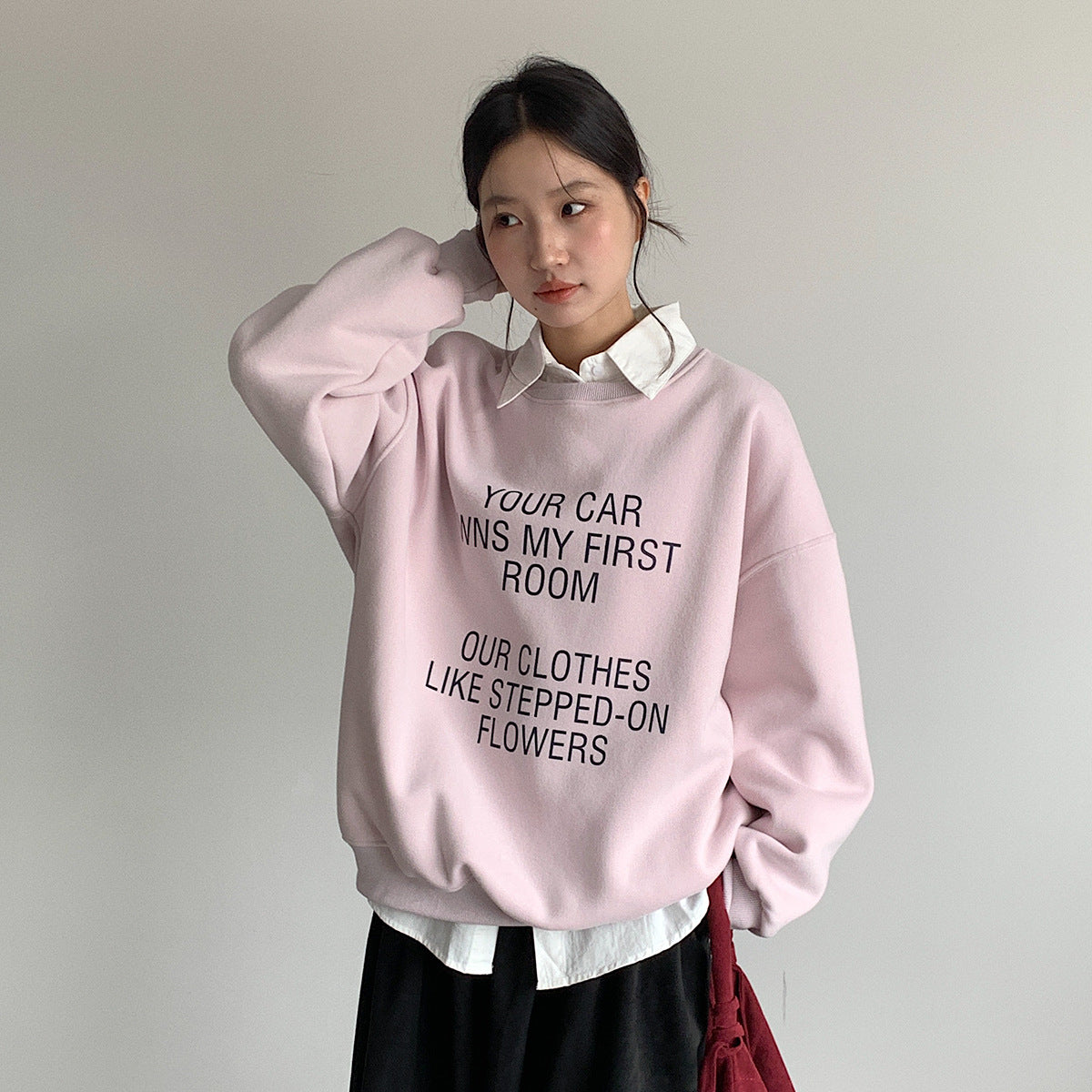 【LD11021】實拍加絨加厚印花寬鬆情侶裝衞衣251110