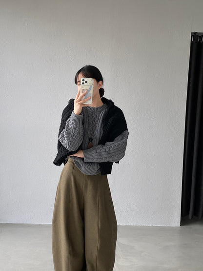 【cimz1398】實拍復古加厚保暖棒針麻花針織毛衣（棉羊毛17)251120