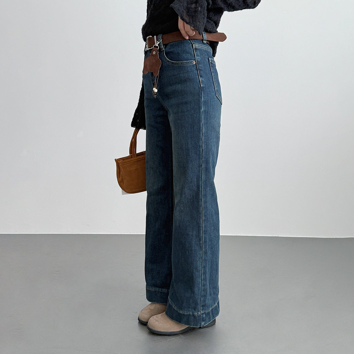 【LD3286】實拍S~XL冬季植絨加絨高腰彈力牛仔褲+鑰匙扣251103