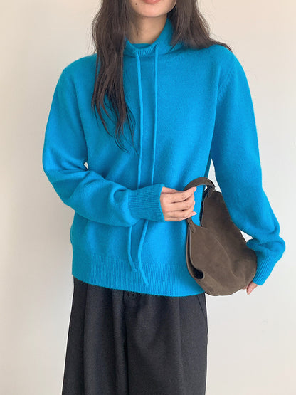 【LD3294】實拍慵懶復古立領羊駝絨針織衫251103