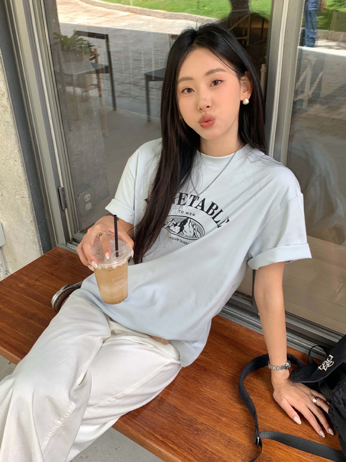 【H5203】實拍夏天美式印花棉質寬鬆圓領短袖T恤250422