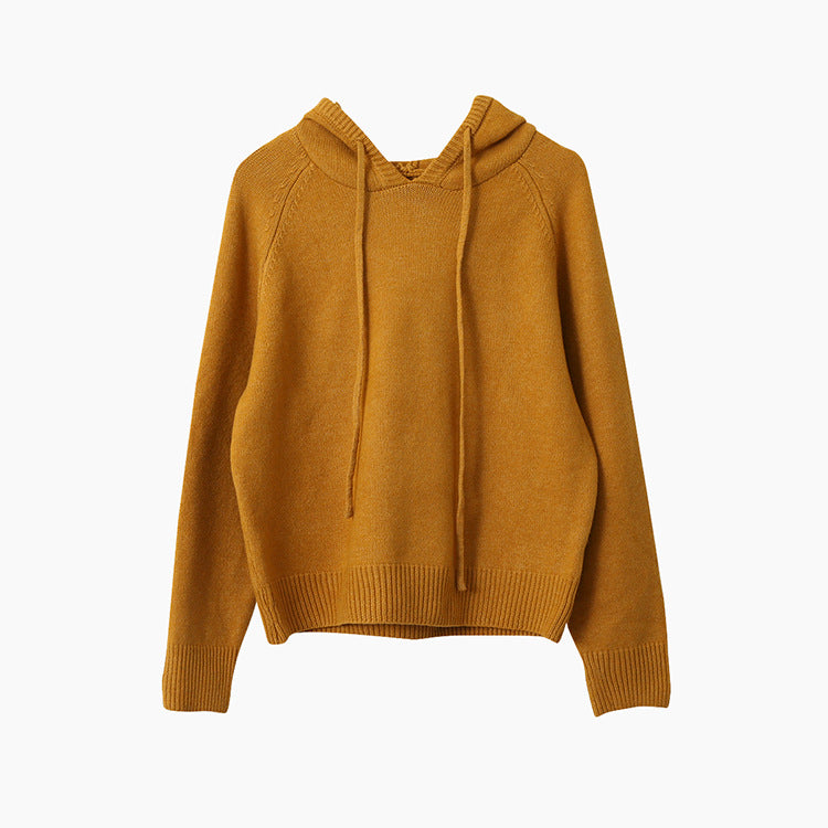 【LD3280】實拍慵懶小個子抽繩連帽針織毛衣251103