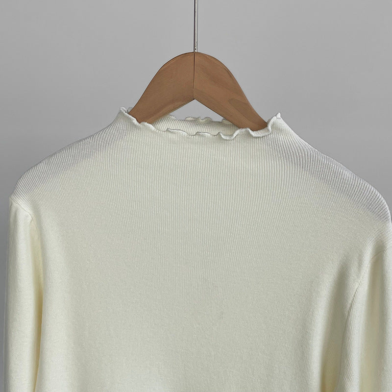 【cimYL223】實拍氣質安迪絨木耳邊針織衫251201