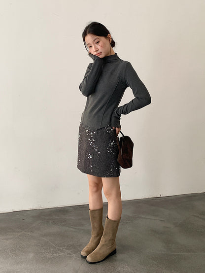 【LD11041】實拍羊绒簡約高領長袖T恤251202