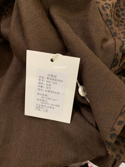 【L9227】實拍檸檬秋季質感慵懶豹紋襯衫（內裡絨面）250915