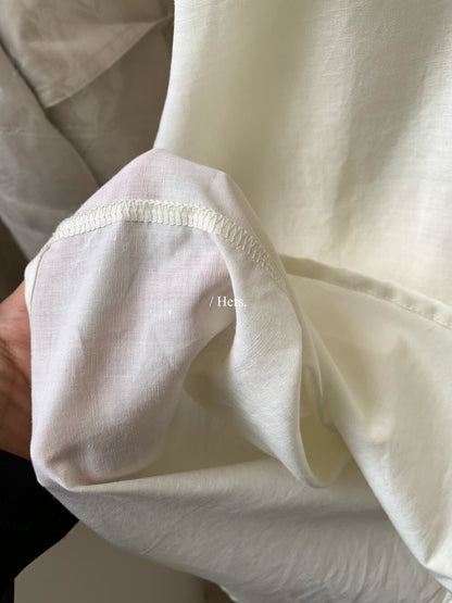 【L80322】Hers法式溫柔度假風🌸百搭顯瘦綁帶V領長袖襯衫260323