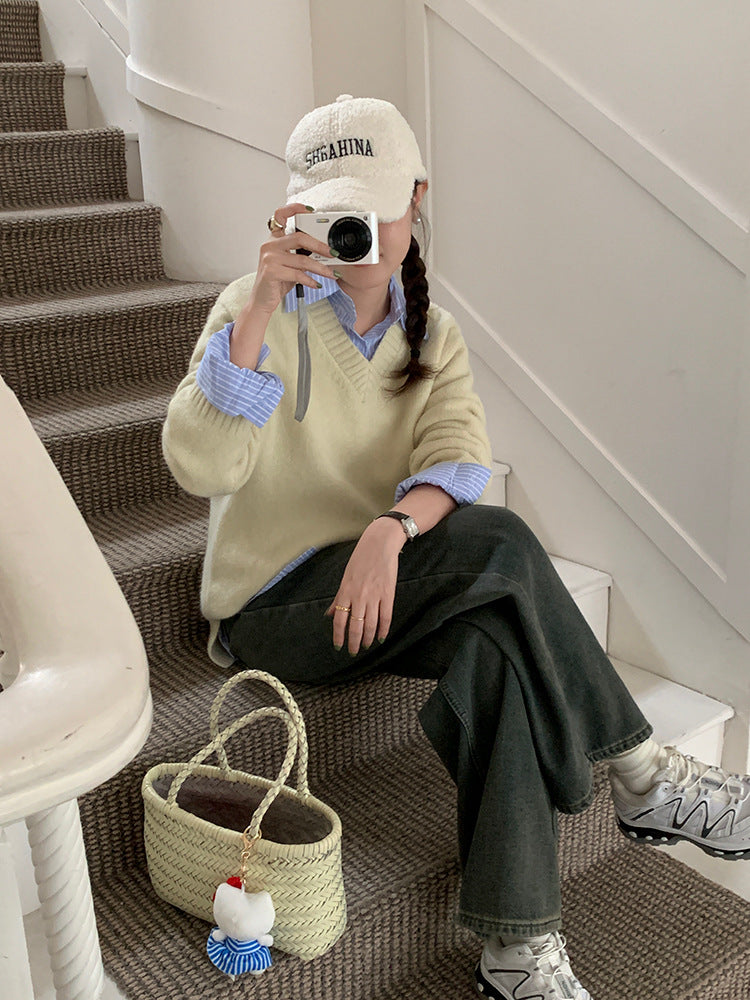 【LD9538】實拍慵懶軟糯寬鬆長袖針織毛衣251103