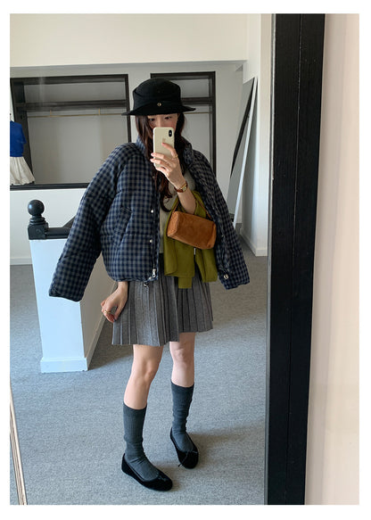 【H5518】實拍復古中性條紋針織衫＋針織百褶裙251125
