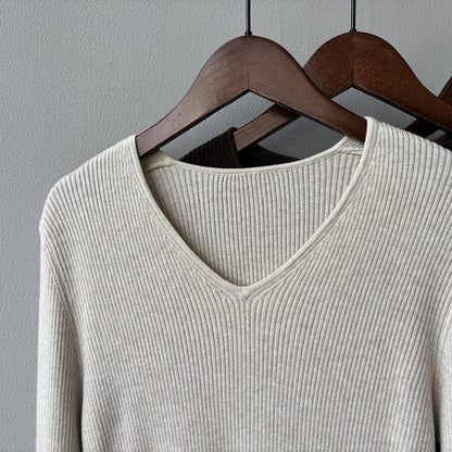 【YP313】實拍冬季氣質簡約v領針織衫251113