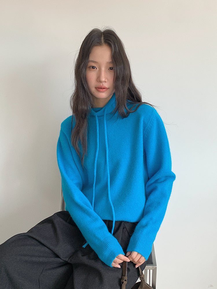 【LD3294】實拍慵懶復古立領羊駝絨針織衫251103