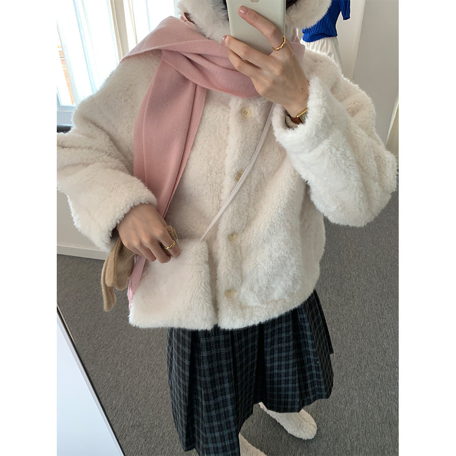 【H5506】實拍 溫柔輕奢皮毛一體保暖仿皮草大衣外套251118