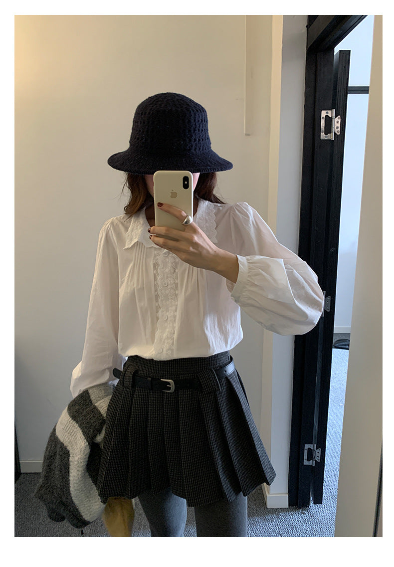 【H5492】實拍S~XL復古學院風磨毛百褶a字裙（內有安全褲）251109