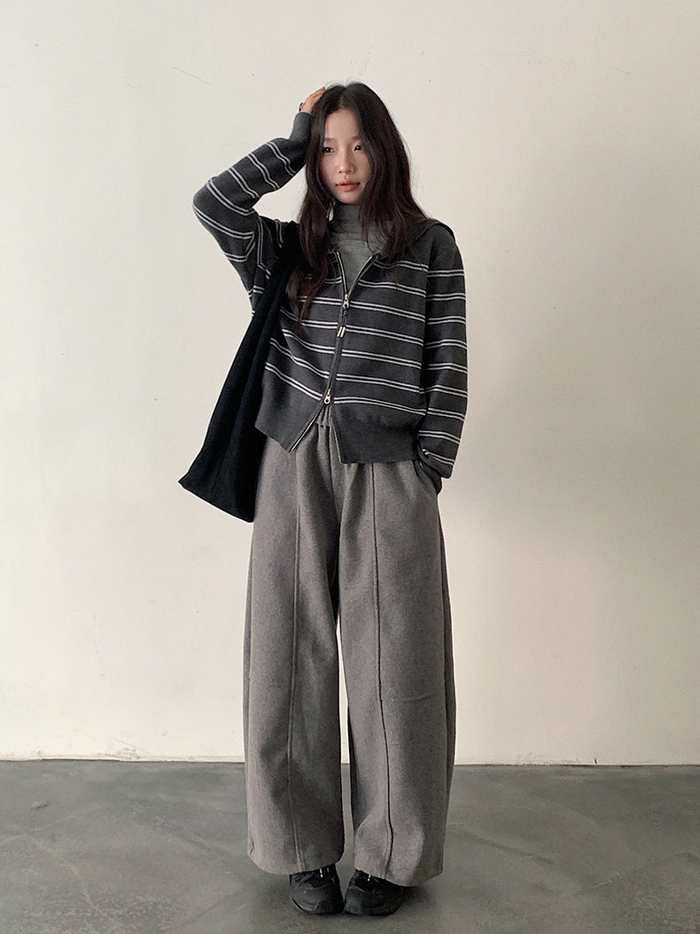 【LD11047】實拍休閒加絨加厚彎刀褲251202