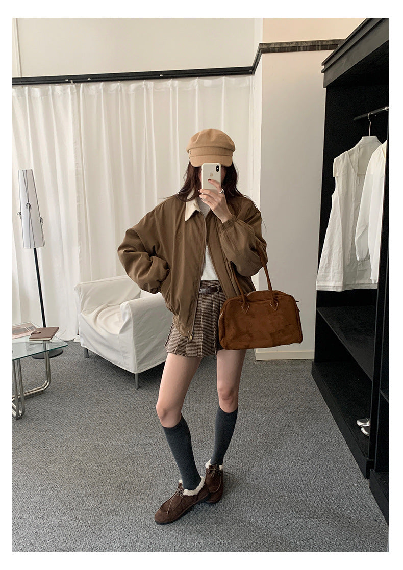 【H5489】實拍復古鋪棉保暖風衣外套251109