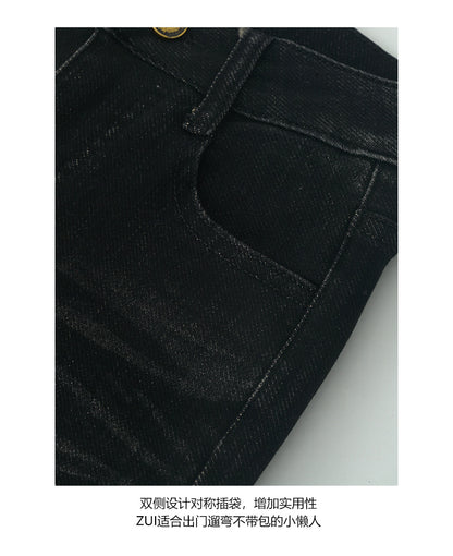 【H560】實拍加厚磨毛高腰微喇牛仔褲251021