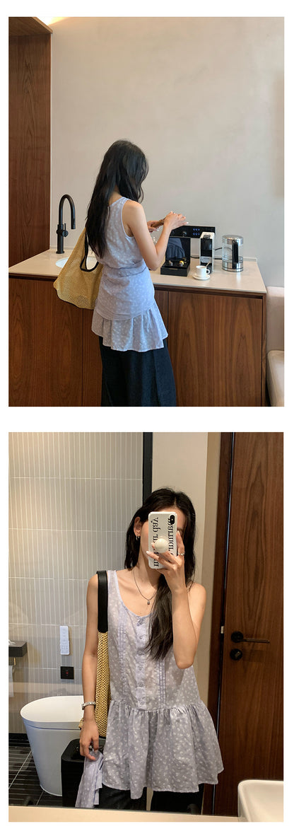 【H5198】實拍夏季優雅碎花繫帶舒適洋裝250422