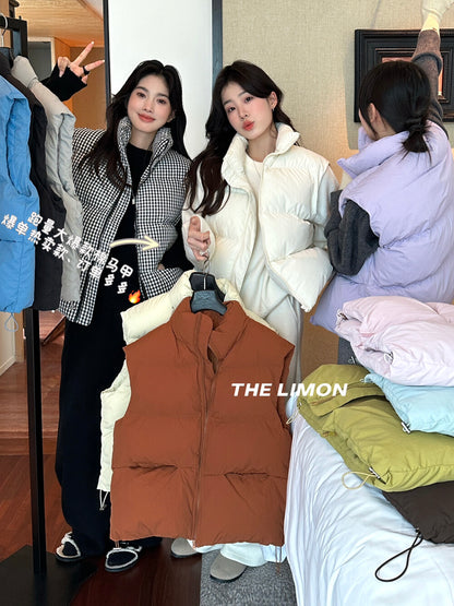 【L9309】實拍檸檬秋冬基礎款寬鬆百搭口袋拉鍊背心（內裡鋪棉）251117