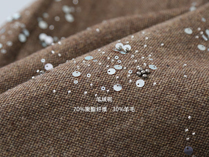 【LD11045】實拍S~XL法式重工時髦毛呢亮片短裙251202