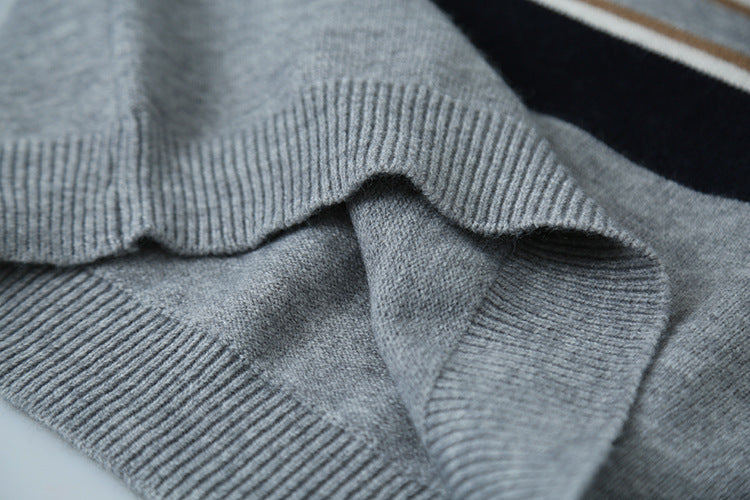 【LD11014】實拍學院感條紋圓領針織毛衣251110