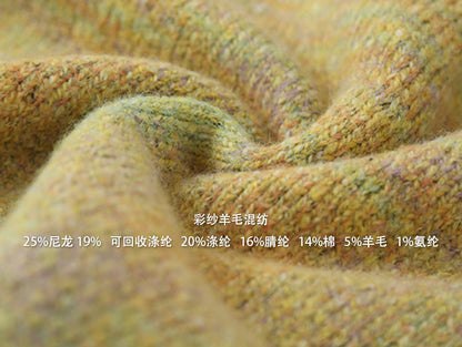 【LD3271】 實拍復古彩紗愛心扣圓領毛衣開衫251020