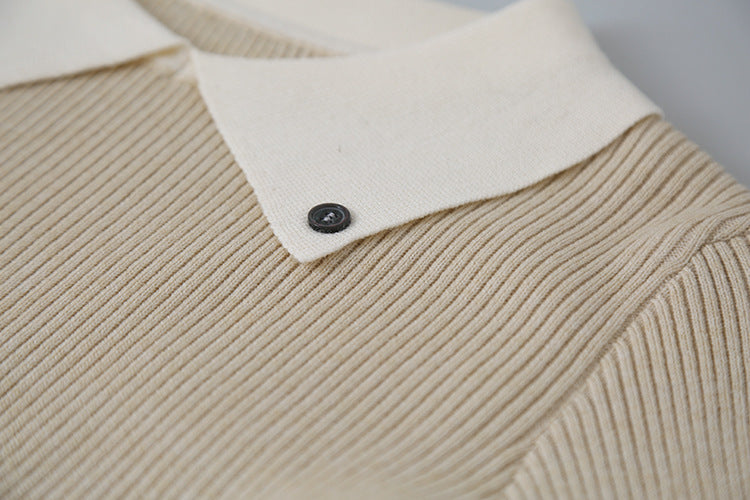 【LD11026】實拍絕美法式針織坑條假2件針織衫251124