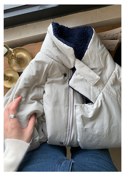 【H5498】實拍韓系加厚保暖長款棉服大衣外套251118