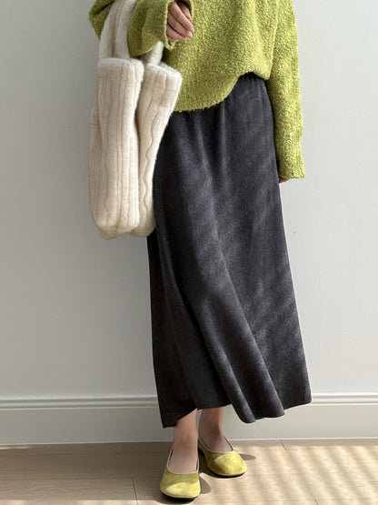 【Y0723】實拍冬季簡約針織大擺A字裙（棉羊毛4%)251106