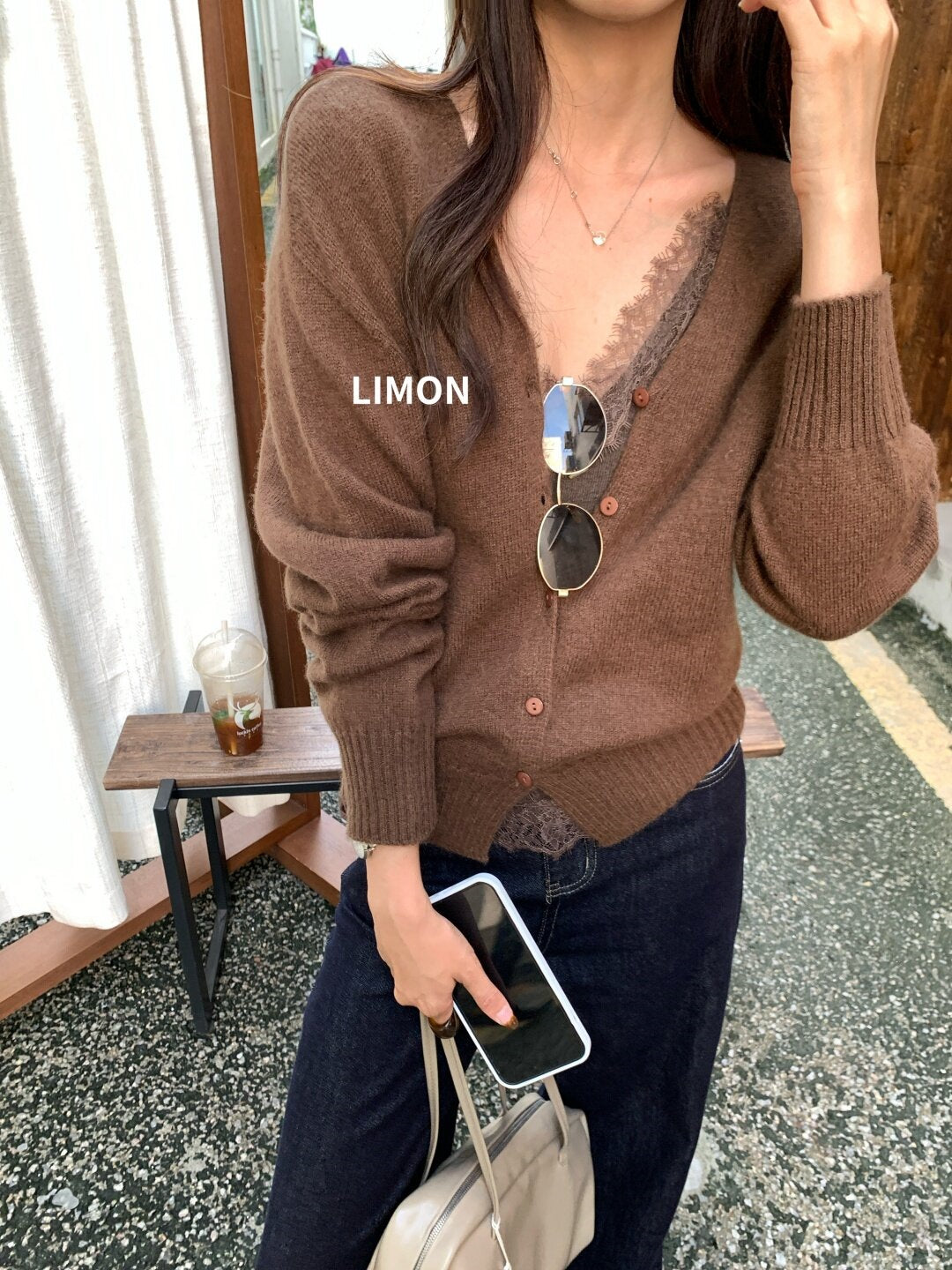 【LNM8600】檸檬家羊毛100%鬆軟慵懶・V領短版針織外套260909