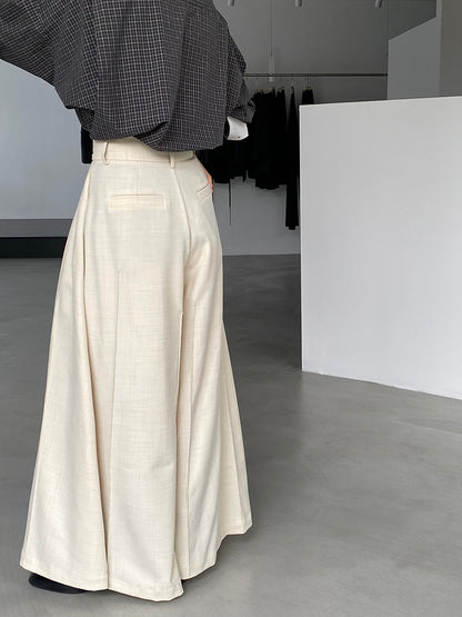 【cim1653】實拍秋日必備高腰壓褶大擺西裝褲251030